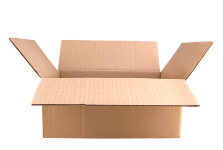 Cardboard Box isolated on a White background with clipping path