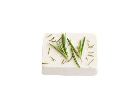 fresh tofu isolated on white backgroundの写真素材