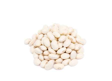 Dried white bean, kidney bean on the white background