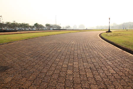 Walk way in the parkの写真素材