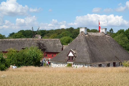 View over the funen villageの写真素材