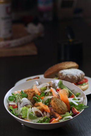 closeup of saladの写真素材