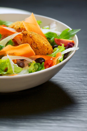 closeup of saladの写真素材