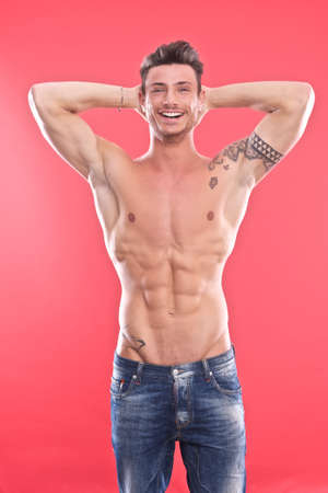 Young male underwear model の写真素材