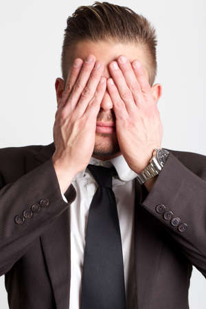 blind businessmanの写真素材