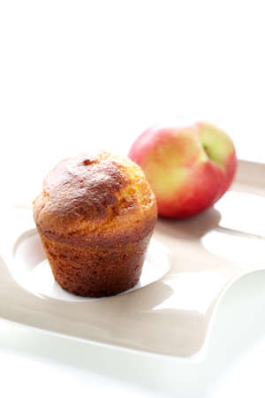 breakfast with muffin and fruitsの写真素材
