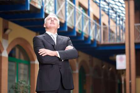 businessman looking up