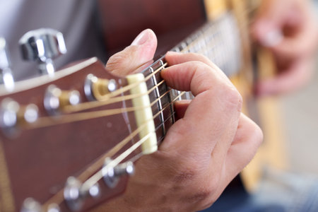 acoustic guitar close up