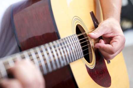acoustic guitar close up