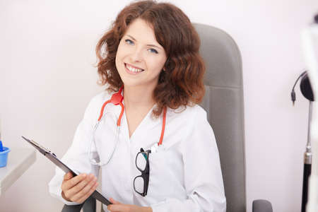young doctor in her officeの写真素材