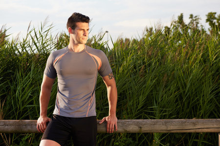 running man posingの写真素材