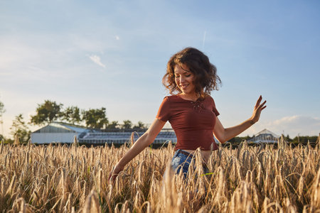 Free Happy Woman Enjoying Nature and Freedom