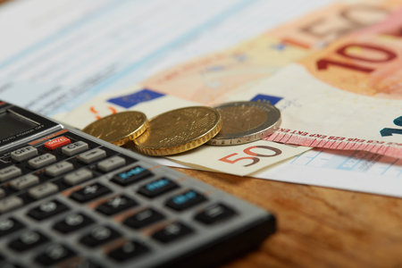 Calculator and moneyの写真素材