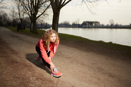 fit woman doing stretching