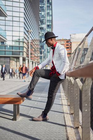 Fashion portrait of stylish young african man
