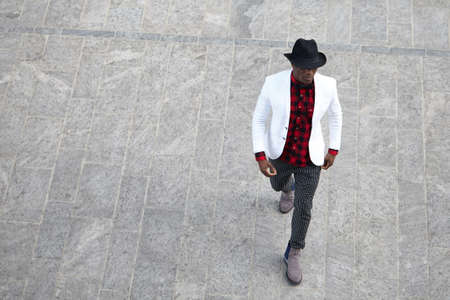 Good looking young black man in trendy clothesの写真素材