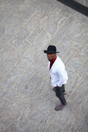 Fashion portrait of stylish young african manの写真素材