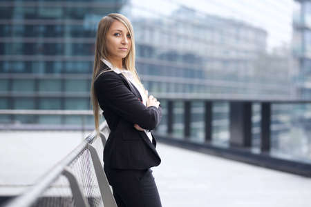 businesswoman in urban environmentの写真素材