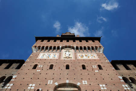 Milan-Italy Castello sforzescoのeditorial素材