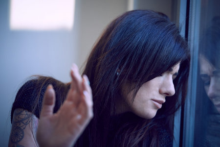 portrait of a fearful woman