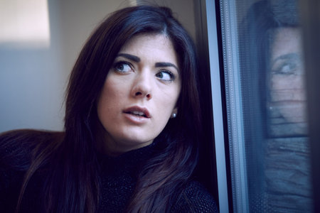 portrait of a fearful woman
