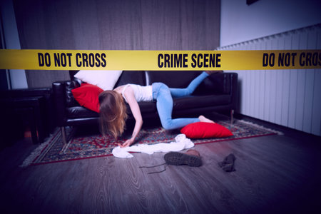 crime scene illustration background.の写真素材