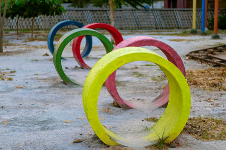 colorful playground ring stone