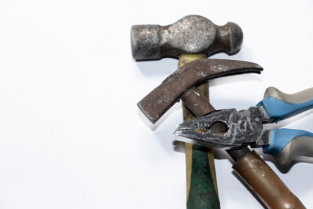 set equipment isolated on white background