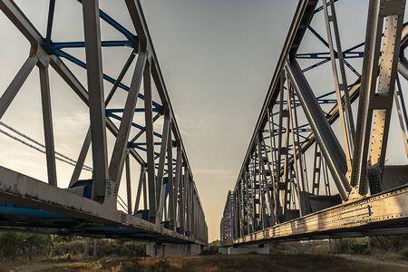 bridge infrastructure. railway crossing bridgeの写真素材