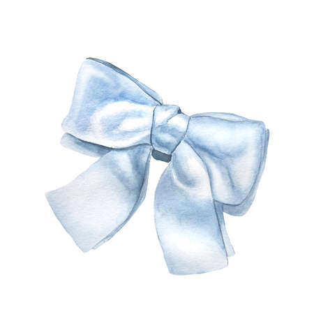 Watercolor illustration depicting vintage bow, isolatedの写真素材