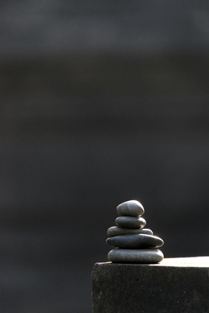 Balance Stone in Low Keyの写真素材