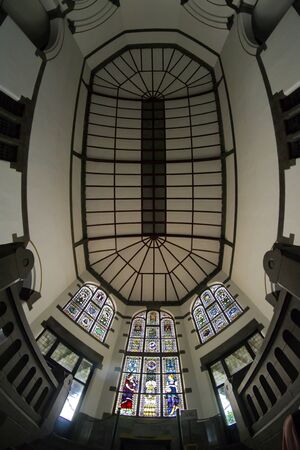 Interior of old buildings Lawang Sewu, Semarang, Java, Indonesiaのeditorial素材