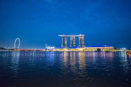 night view at Marina Bay Sandsのeditorial素材