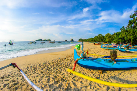 Beautiful Papuma Beach in Jember, East Java, Indonesiaの写真素材