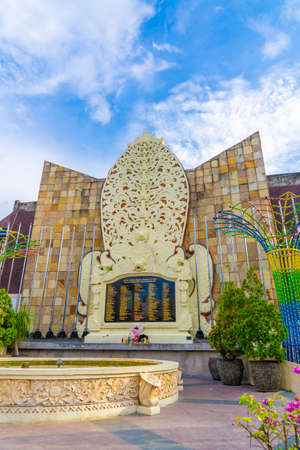 The Bali Bombing Memorial listing the names of victims of terrorist attack on October, 12, 2002 in the tourist district of Kuta in Bali, Indonesia.のeditorial素材