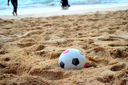 play ball at beachの写真素材