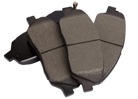 brake pads isolated on white backgroundの写真素材