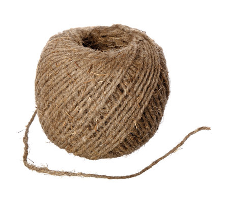 Hemp twine hank isolated on a white background