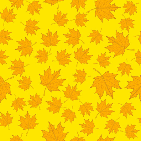Seamless pattern with autumn leaves in vector for text decorationのイラスト素材
