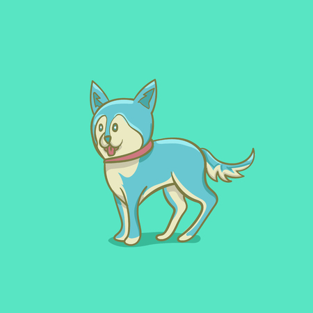 simple blue dog cartoon illustration isolated objectのイラスト素材