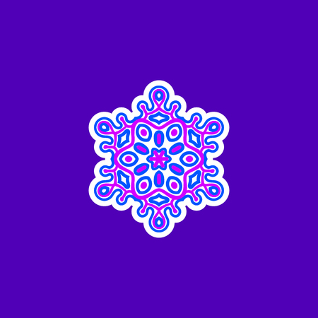 bright illustration of isolated colored snowflake in vectorのイラスト素材