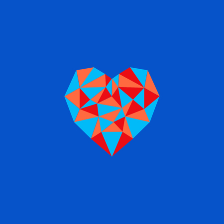 vector sign polygonal heart of triangles simple illustrationのイラスト素材