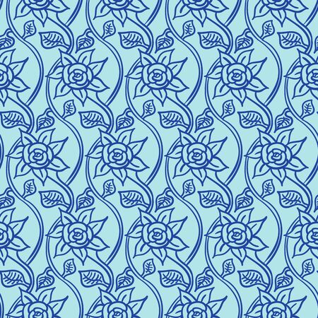 Seamless vector floral patterned background for textile designのイラスト素材