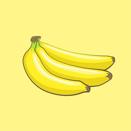 vector banana icon, fruit illustration, healthy diet, fresh tropical bananaのイラスト素材