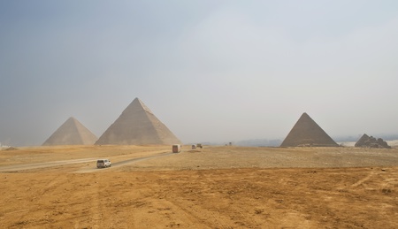 Pyramids of Giza in Egyptの写真素材