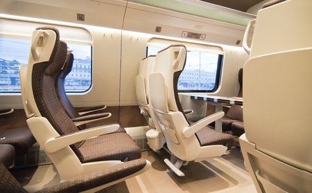 Given the comfortable seats of the trainの写真素材