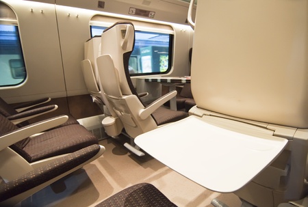 Given the comfortable seats of the trainの写真素材