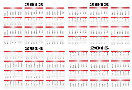 Calendar in Spanish 2012-2013-2014-2015のイラスト素材