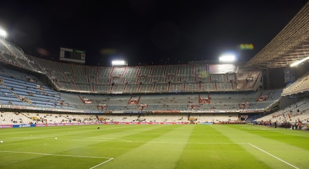 Valencia, Spain-September 10: panoramic view of the football field FC.Valencia のeditorial素材
