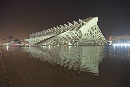 VALENCIA - SEPTEMBER 9: Night view of The City of Arts and Sciences のeditorial素材